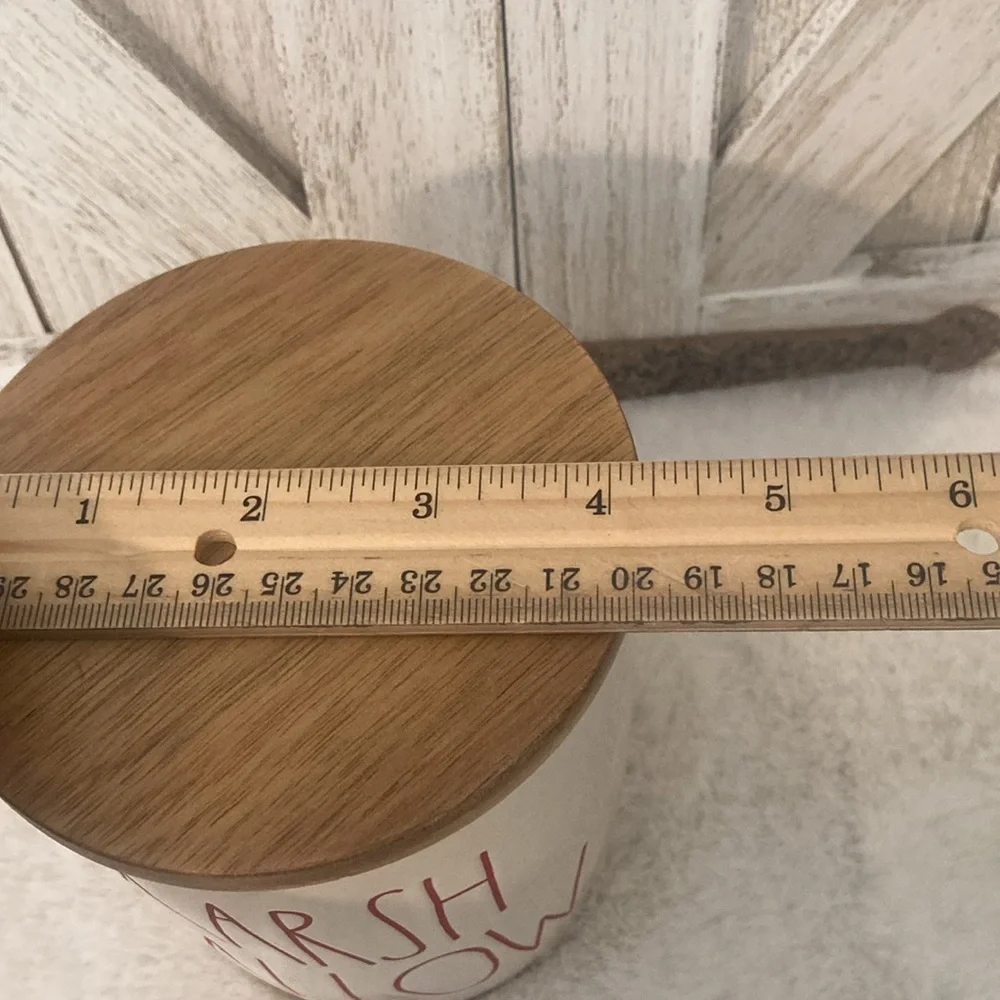 Rae Dunn Marshmallow Cellar with Wooden Lid
